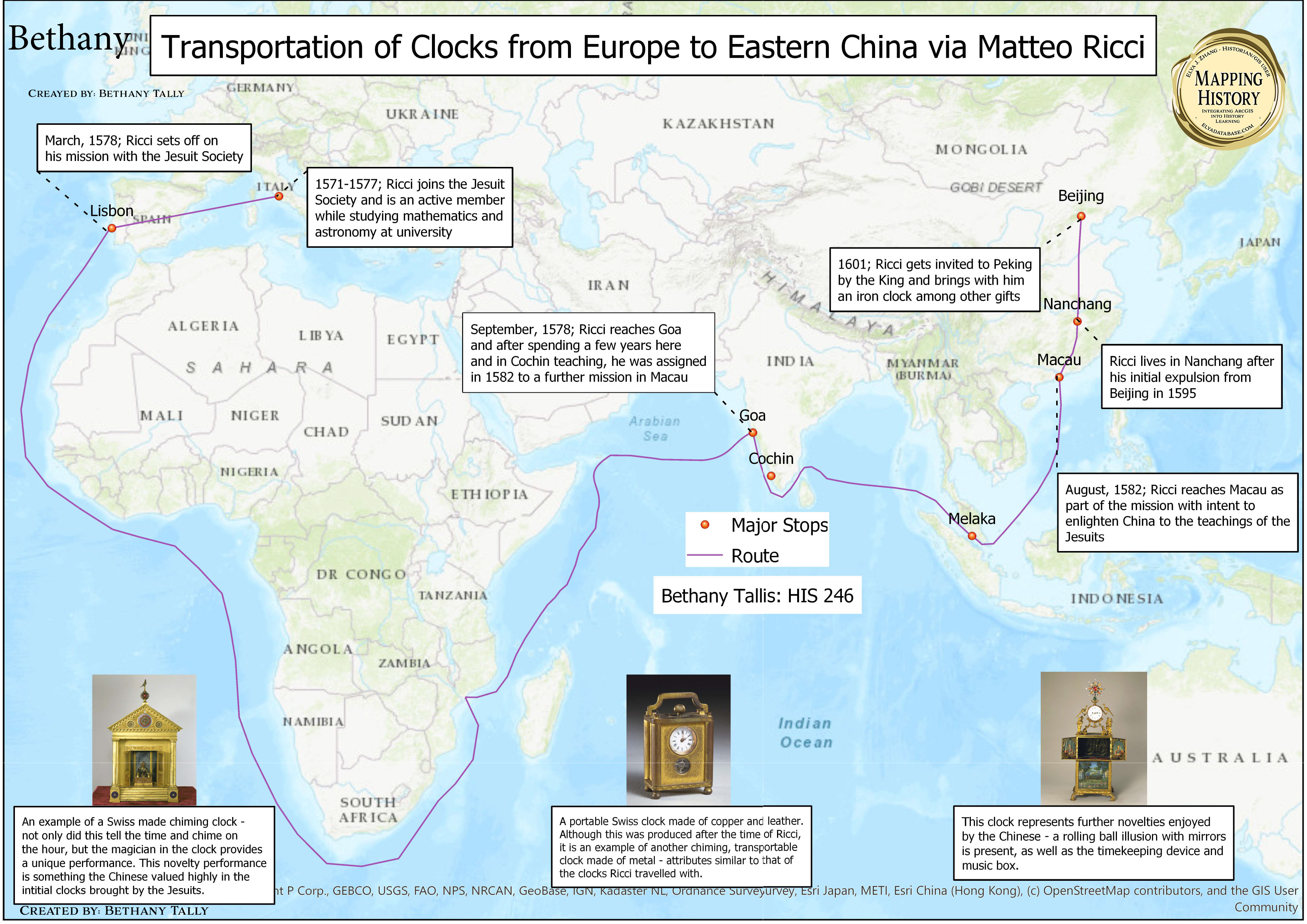 Transportation of Clocks from Europe to Eastern China via Matteo Ricci