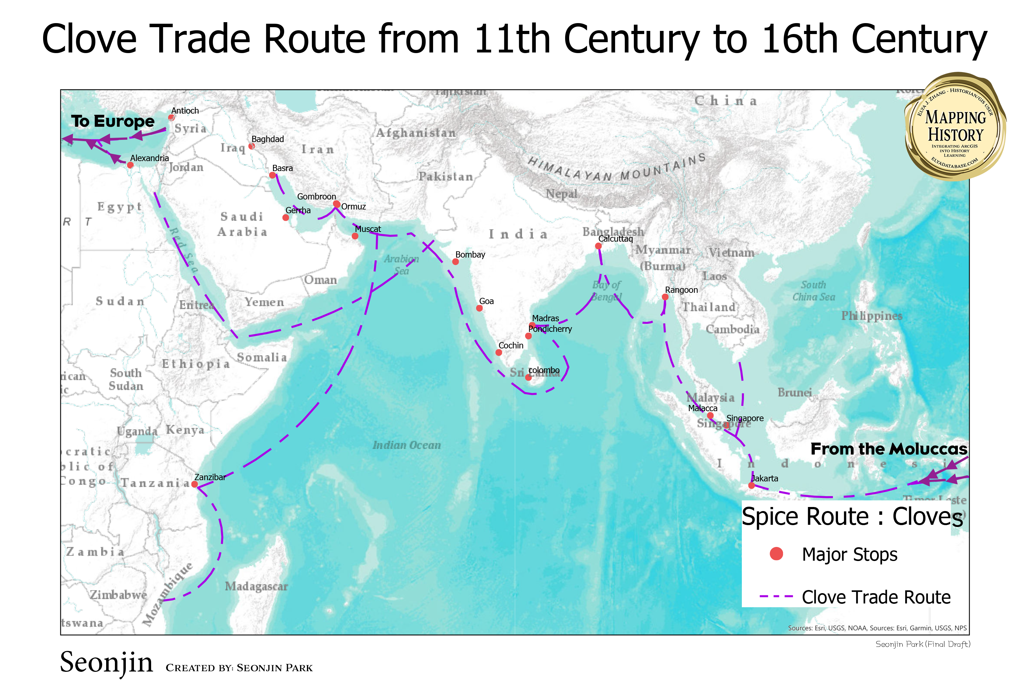 Clove Trade Route from 11th Century to 16th Century