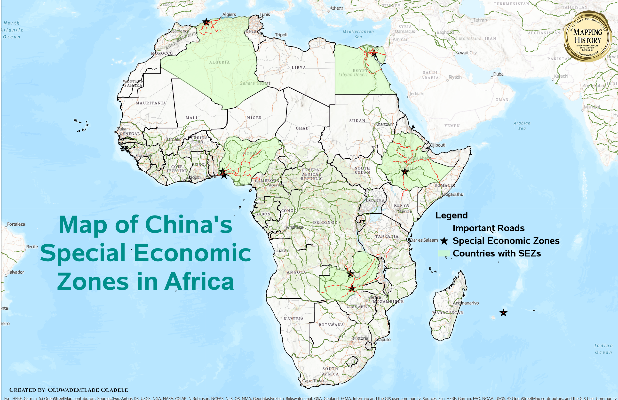 Map of China’s Special Economic Zones in Africa